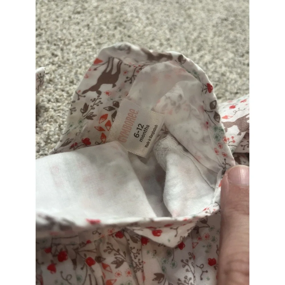 Gymboree Baby Girls Two Piece‎ Outfit Floral Deer Size 6-12 Months